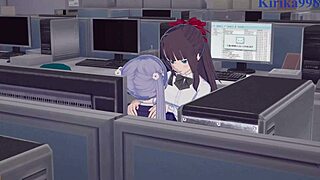 Aoba and Hifumi MASTURBATE before INTENSE FUTANARI SEX in new game hentai