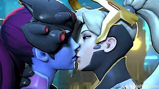 Animated 3D Lesbian Yuri Kissing Scene