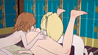 Danganronpa - chihiro fujisaki and hiyoko saionji having fun on a beach with anal assfucking blowjob oral sex!