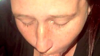 Intense quick blowjob with handjob before work by blue-eyed amateur