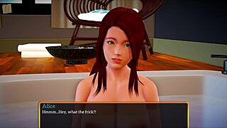 Redhead bends over for monster cock doggystyle.