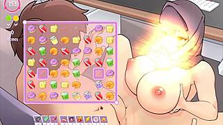 Muslim boss surprises with a 3D titjob in hentai game