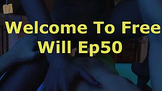 Welcome to free will 50, says the big tits anime game.