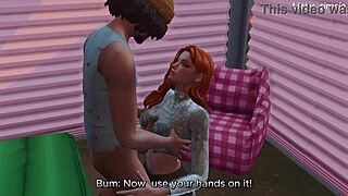innocent redhead fucks with bbc bum on the street - sims 4 - 3d animation 😈