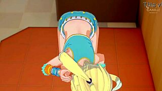 Emo Moegi strips in dressing room anime scene