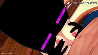 girlfriend rocks enderman mask for wild 3d hentai play