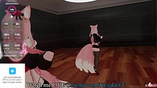 Kanako tries to talk but squirts for her chat, catgirl vtuber moans and cums.