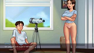 Summertime saga - step sis gets her pussy eaten out and cums on bed jenny