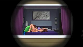 Summertime saga - step sis gets her pussy eaten out and cums on bed jenny