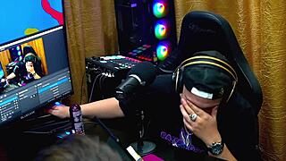 she pulled husband's cock during podcast and sucked deep