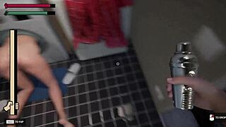 3D animated video of stepmother getting stuck in the washing machine