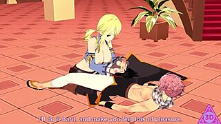 Lucy Natsu in Fairy Tail Hentai Blowjob and Cumshot Scene