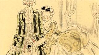 An old-school erotic illustration comes to life in vintage style.