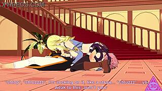 Lucy Natsu in Fairy Tail Hentai Blowjob and Cumshot Scene