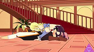 Lucy Natsu in Fairy Tail Hentai Blowjob and Cumshot Scene