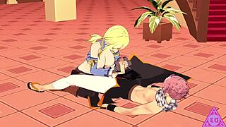 Lucy Natsu in Fairy Tail Hentai Blowjob and Cumshot Scene