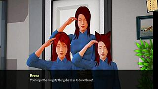 My new family 287: A cartoon porn video with red-haired heroine and big ass