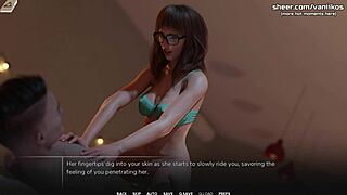 Big tits redhead teen 18+ in glasses loves getting her tight pussy fucked and creampied by a big cock taboo university steam game 3d animated hentai game part 6.