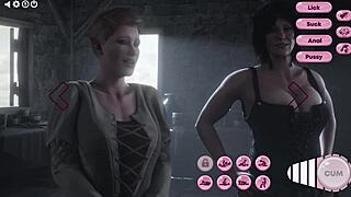 Futanari orc-girl dominates bitch with anal fucking, ass licking, and multiple cumshots in animated sex.