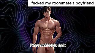i sucked my roommate's straight boyfriend's cock in this gay story