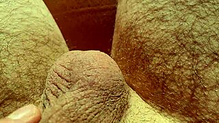 i edge my flaccid cock and play with precum in natural light