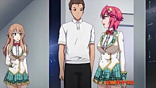 Anime Girl Moans Softly While Riding Monster Cock Close-Up