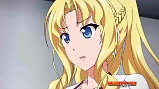 Anime Girl Moans Softly While Riding Monster Cock Close-Up