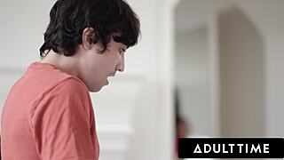 Lost glasses and hard sex with stepbrother in anime
