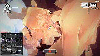 Blonde girl is having a lot of fun in anime adventures