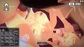 Blonde girl is having a lot of fun in anime adventures