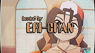 Eri-chan says, Let's do my home workout routine.