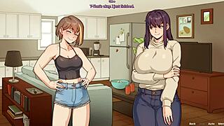 Chloe watches Amy masturbate and jerks her futa cock!