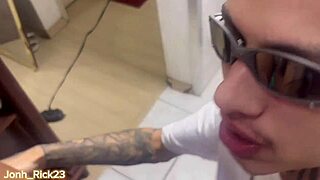 Neighbor sucks me and his girlfriend joins