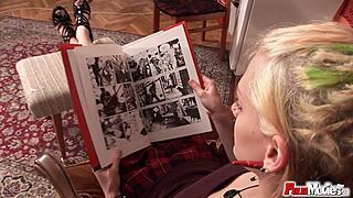 Petite bisexual enjoys group toy play and kisses