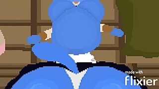 nicole delivers an intense furry blowjob in wild action