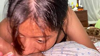 latina amateur watches herself in the mirror