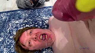 cum slave pervert daniel worships livie blainn's cum covered body