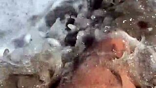 blonde slut swallows piss and fluids in deepthroat