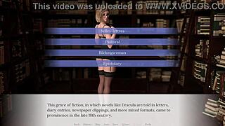 blonde bookworm emma sucks cock in library, getting creampie.