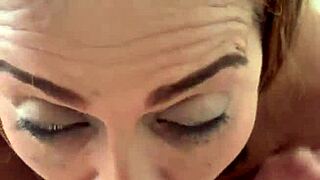 blonde slut swallows piss and fluids in deepthroat