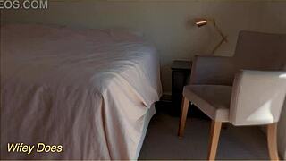 wifey tries on lingerie and panties at home