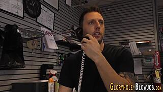 Redheaded whore sucks big black cock for creampie interracial action