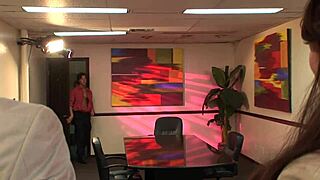 Fucking Slutty Secretary with Shaved Big Tits on Bed for Gaping Anal Finger Action