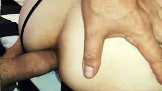 Skinny milf with tight ass gets wet anal