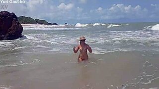 Married Yuri Gaucho Casal Paradise Flashing All At Nudist Beach Creampie