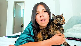 latina girl in cosplay chats on webcam