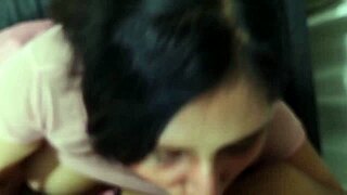 cassandra tries on clothes for porn casting but ends up swallowing my cum