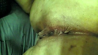 Wife's first time with black boy, cum on pussy while I suck.