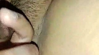 hot girl with oiled hairy pussy fingered by boyfriend