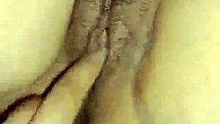 hot girl with oiled hairy pussy fingered by boyfriend